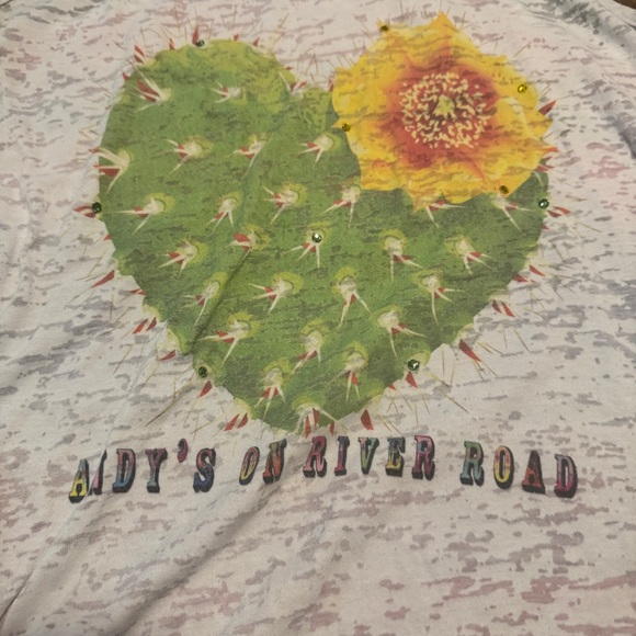 L&B Cactus Heart Tank Top with Stripes M Andy’s On River Road - Picture 3 of 9